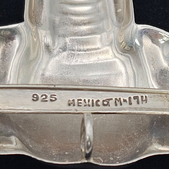 Vtg Large MEXICO 925 Sterling Silver Elephant Head Brooch Pin Signed 3" Oxidized - Picture 6 of 16